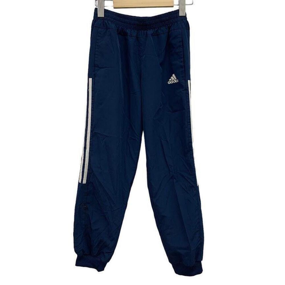 Adidas Boys Blue White Stripe Climalite Track Pants Logo Size Medium READ​​​